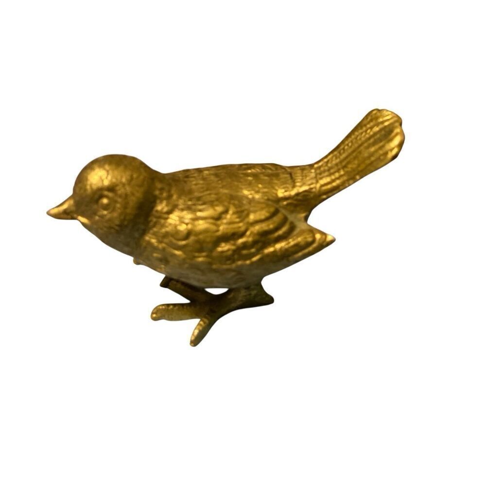 Sweetest FLORENZA Figural Golden Birdie Gilded Metal made in Italy Vintage